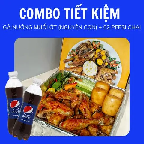 Hình ảnh Gà Nướng Muối Ớt Nguyên Con - 2 Chai Pepsi