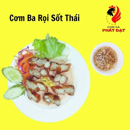 Hình ảnh Cơm Ba Rọi Da Giòn Sốt Thái