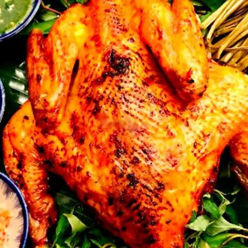 Hình ảnh Gà Nướng BBQ 1 con kèm dưa leo - đồ chua - 3 bánh bao