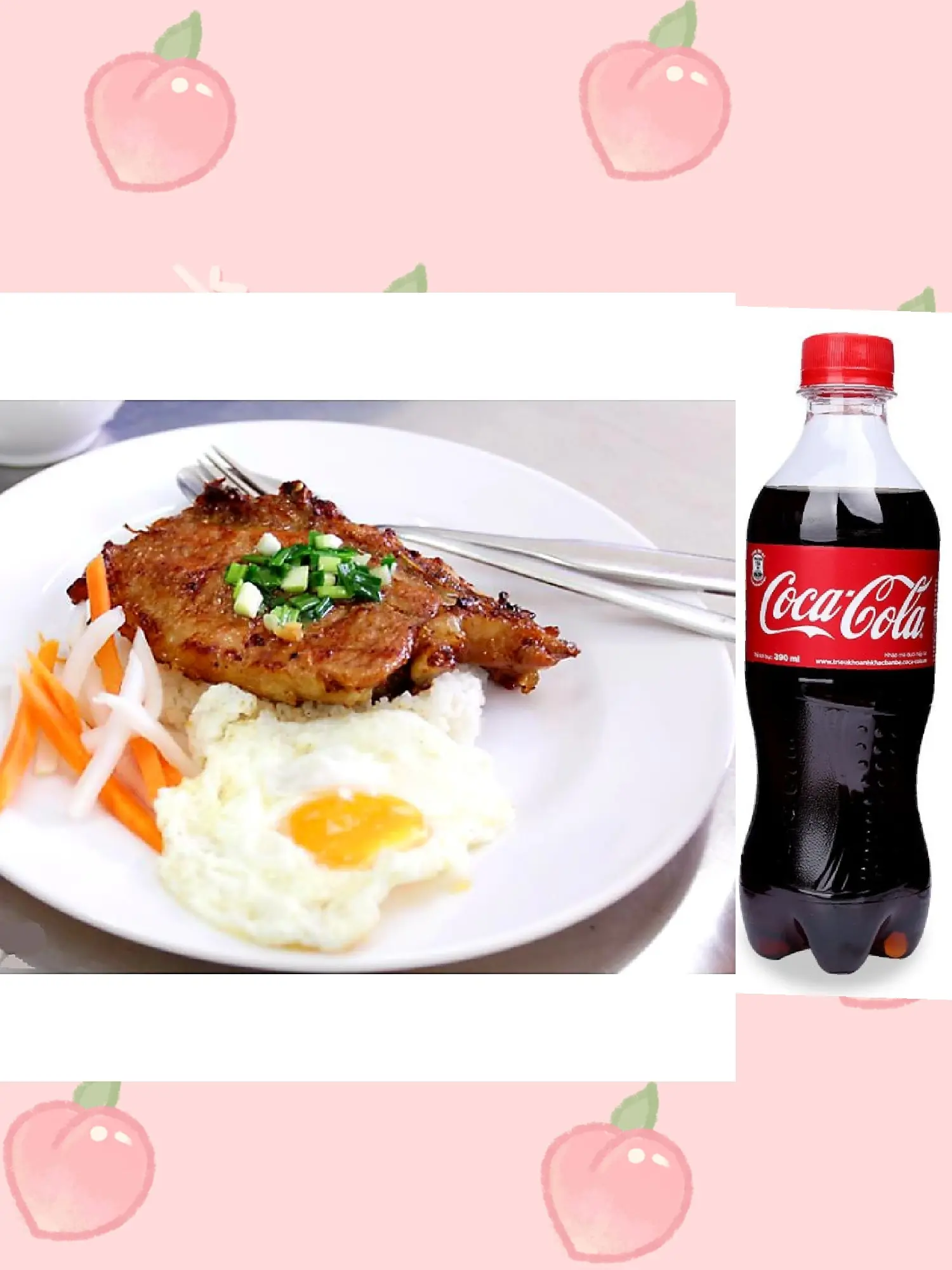 Hình ảnh 01 Cơm Tấm Sườn Trứng + 01 chai Coca-Cola.