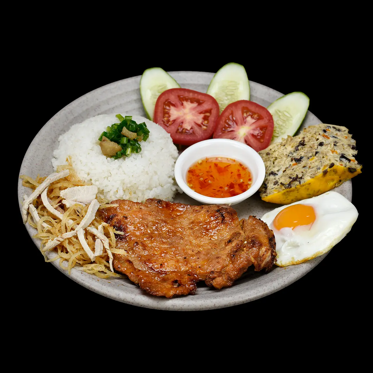 Hình ảnh Cơm sườn bì chả ốp la