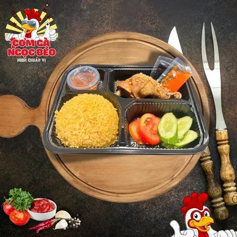 Hình ảnh Cơm đùi tỏi gà chiên + canh rong biển