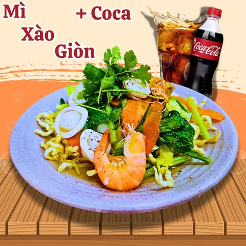 Hình ảnh Mì Xào Giòn Thập Cẩm + Coca