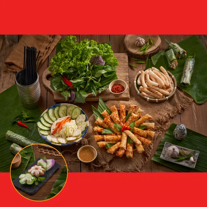 Hình ảnh Combo 4:  Nem nướng D'ran phần 4 người - 4 rau câu