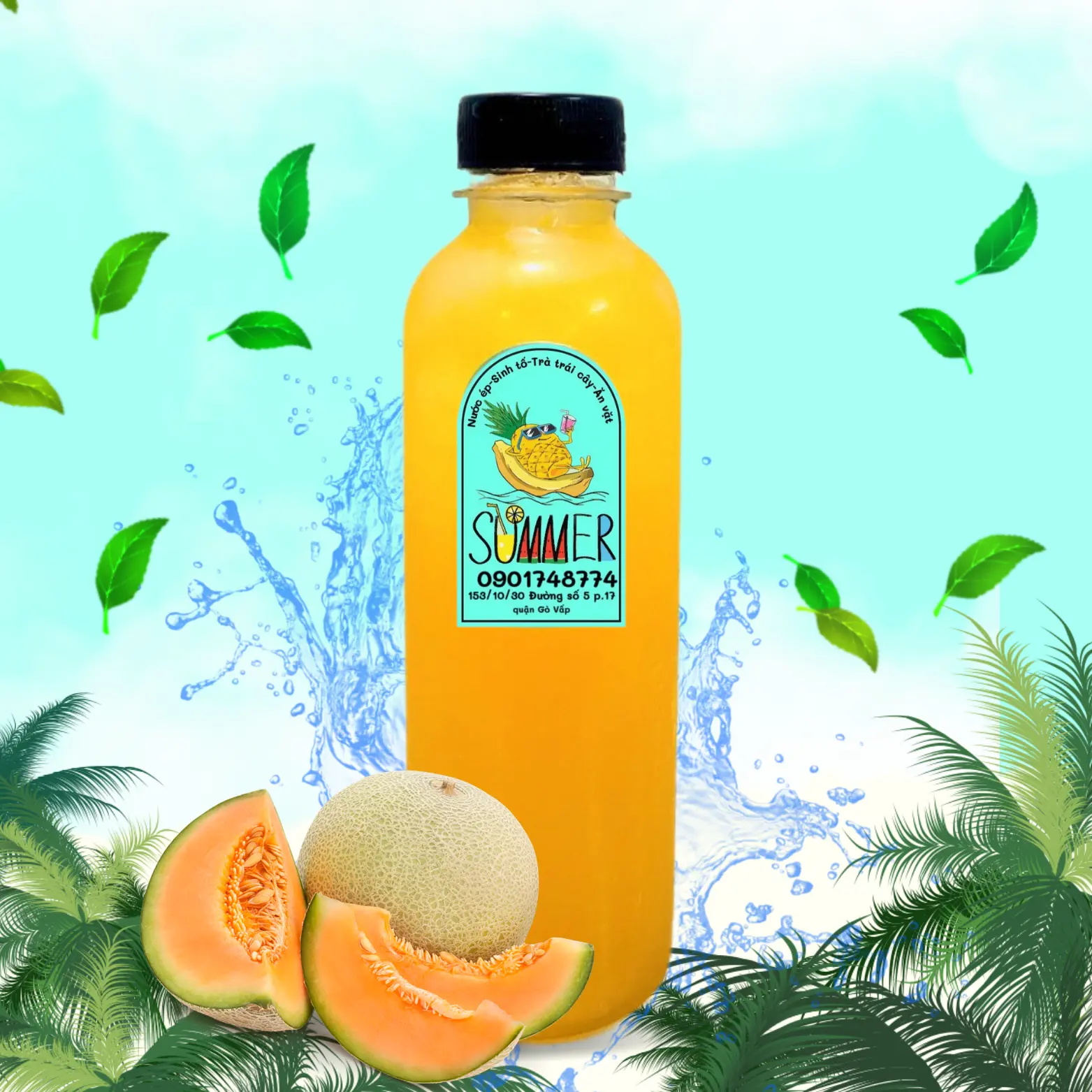 Hình ảnh Nước Ép Dưa Lưới Chai 330ml 