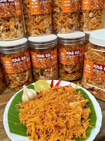 Hình ảnh KHÔ GÀ SỐT BƠ TỎI XỊN /250Gr