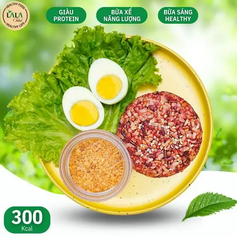Hình ảnh Cơm lứt muối mè + Trứng protein