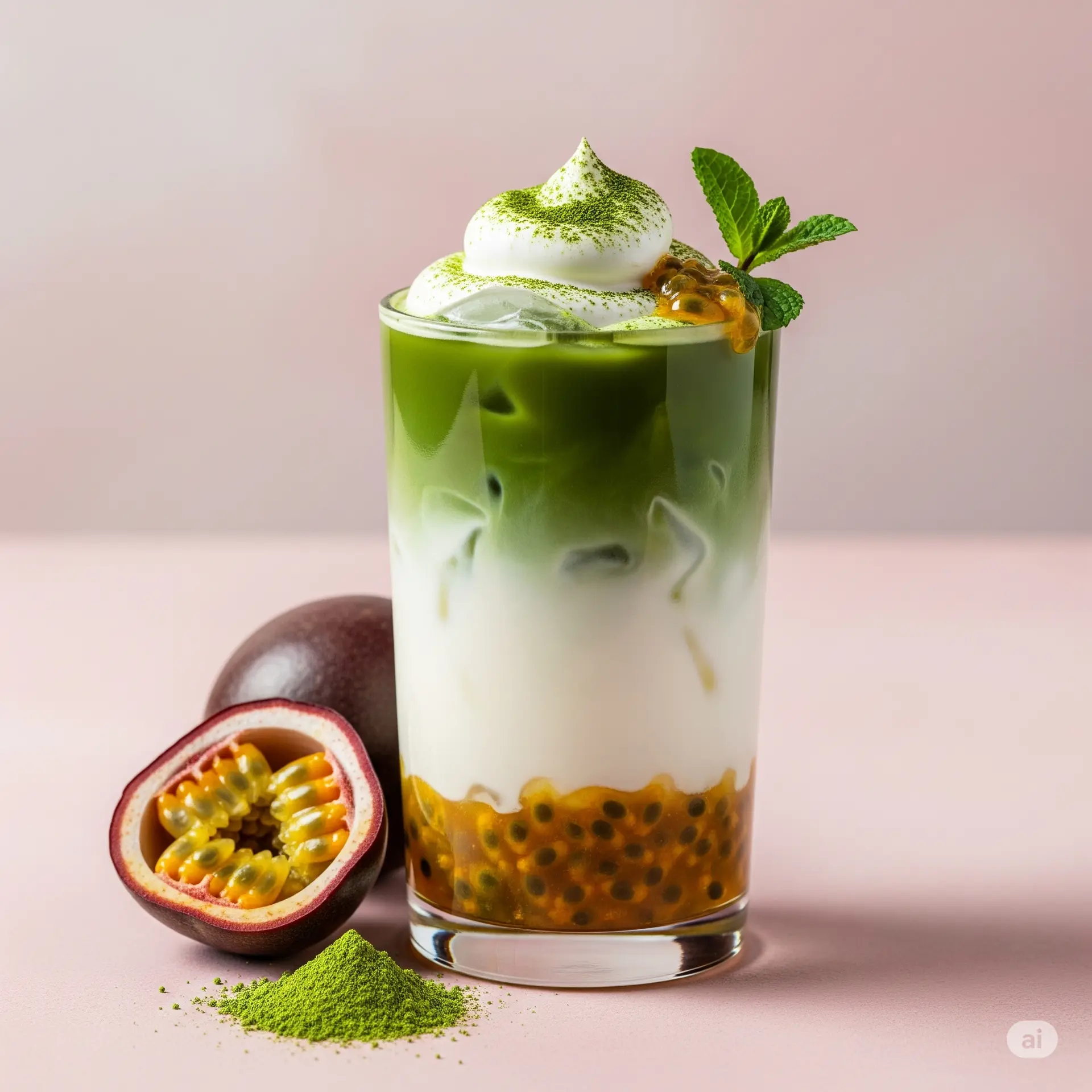 Hình ảnh Matcha latte chanh dây