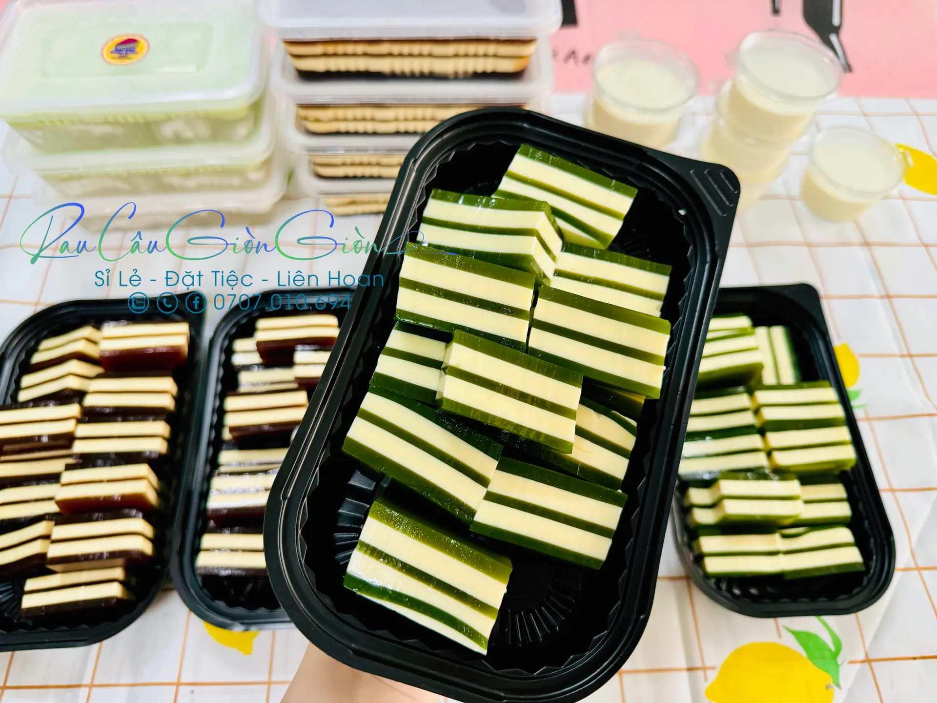 Hình ảnh Rau Câu Flan Cheese Lá Dứa