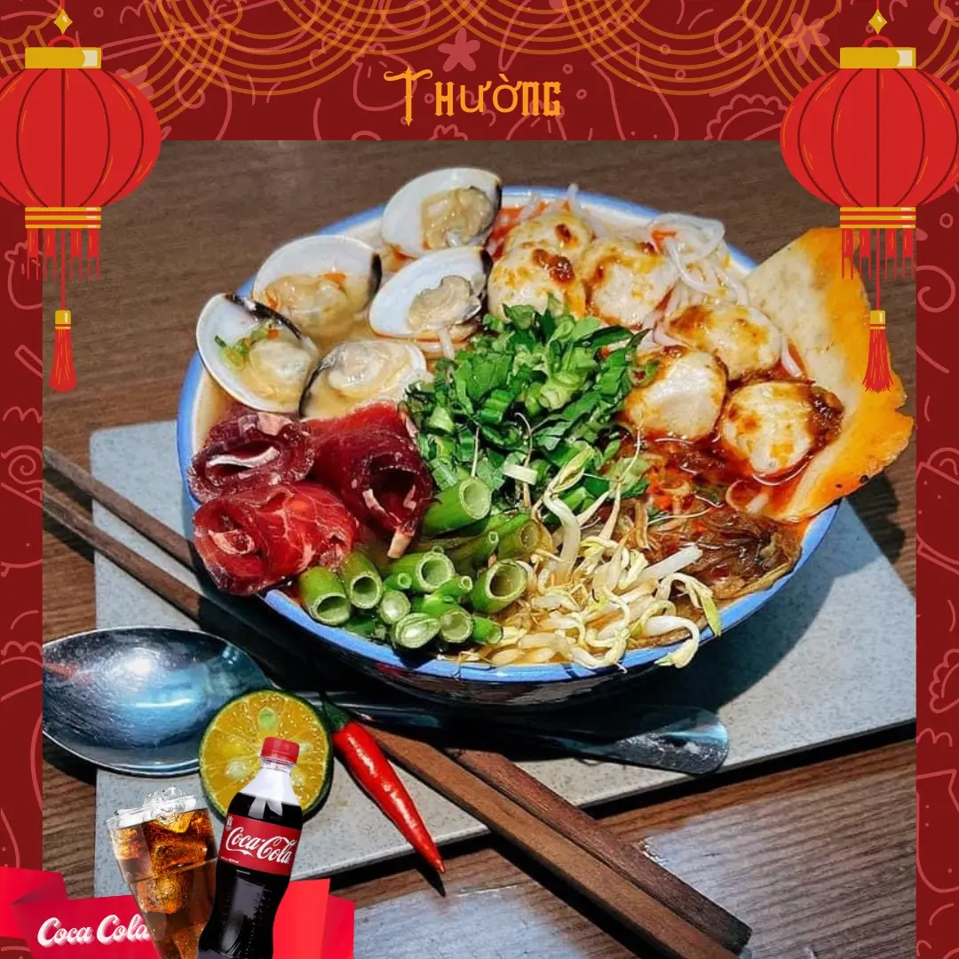 Hình ảnh Bún Thái cay thường + Coca-Cola