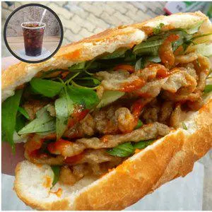Hình ảnh Combo bánh mì chả cá - 1 ly coca
