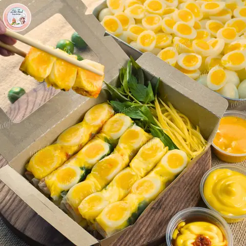 Hình ảnh Cuộn Mỡ Hành Bơ Trứng Lòng Đào - 5 Cuộn
