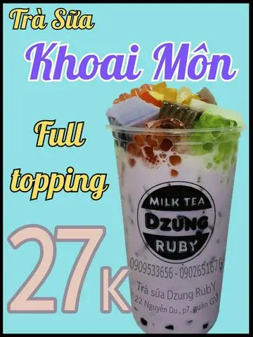Hình ảnh khoai môn full topping
