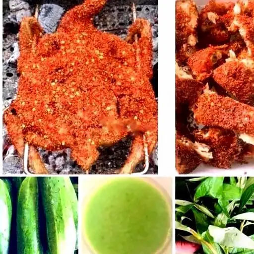 Hình ảnh 1 Gà nướng muối ớt rau sốt chấm