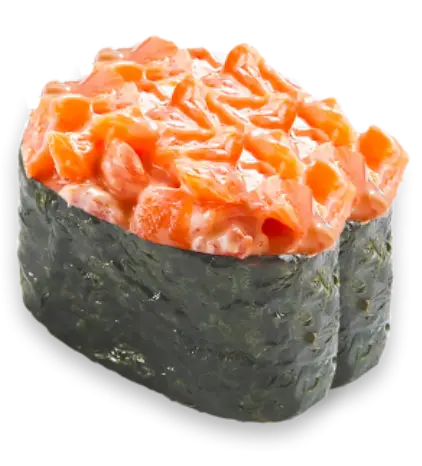Hình ảnh Sushi Gunkan Cá Hồi Sốt Cay 4 Viên