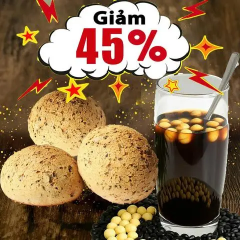 Hình ảnh COMBO Trà Chiều (1 Trà Đỗ Đen Hạt Sen + 3 Bánh Mì Mè Đen)