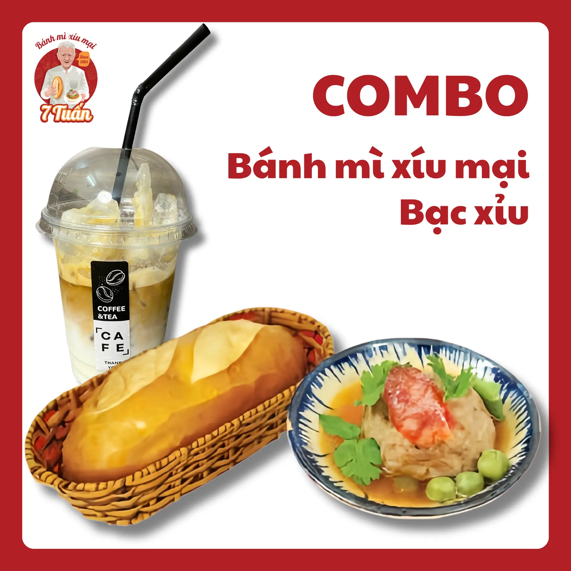 Hình ảnh Bánh mì xíu mại - bạc xỉu (BEST SELLER)