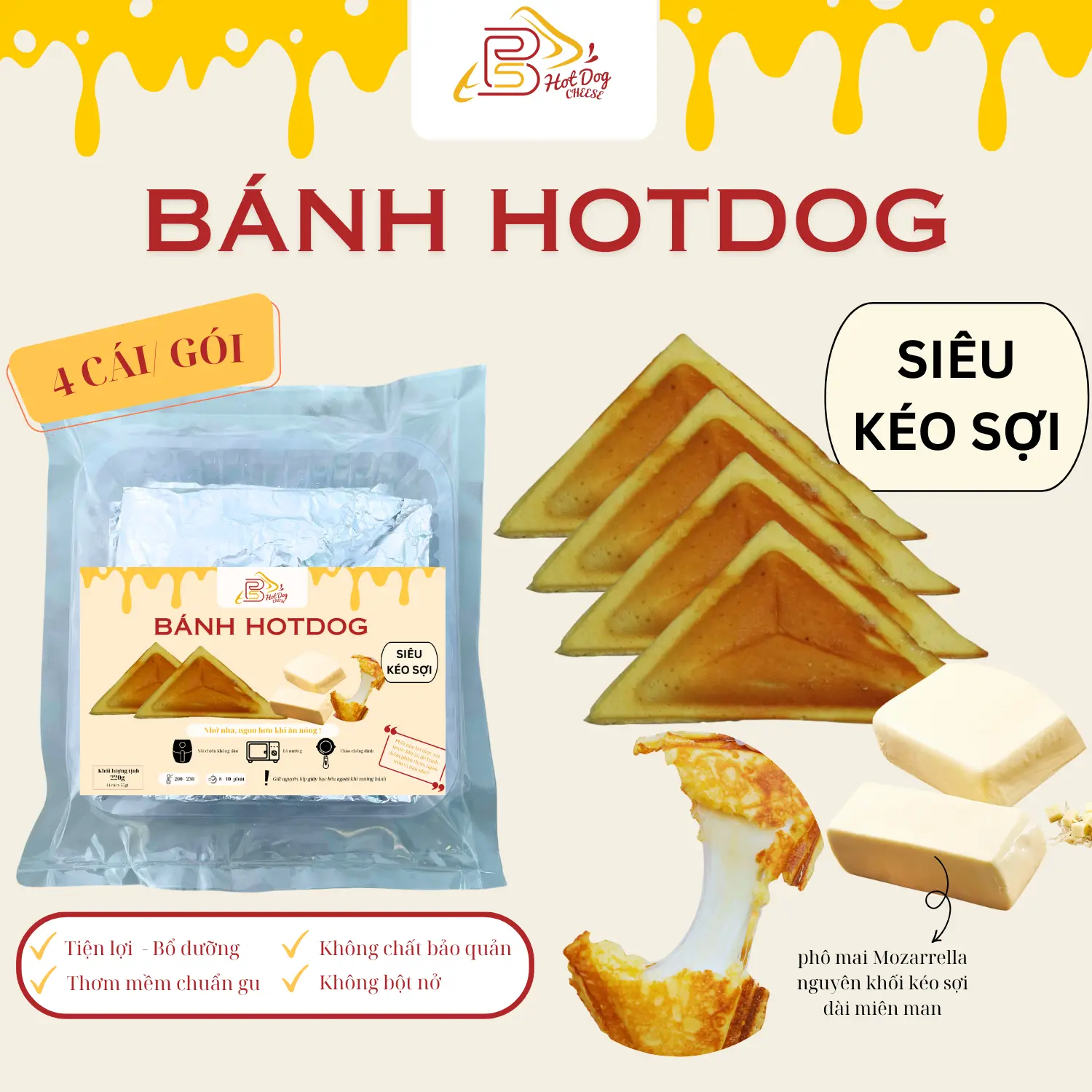 Hình ảnh Siêu Kéo Sợi Full Mozarella - Loại Túi