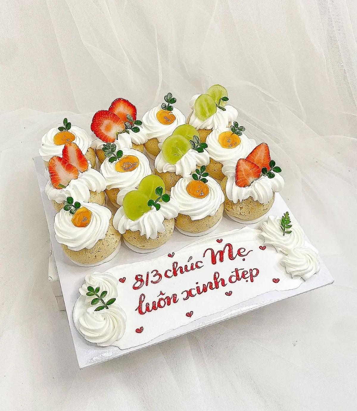 Hình ảnh set 6 bánh su Sing deco trái cây