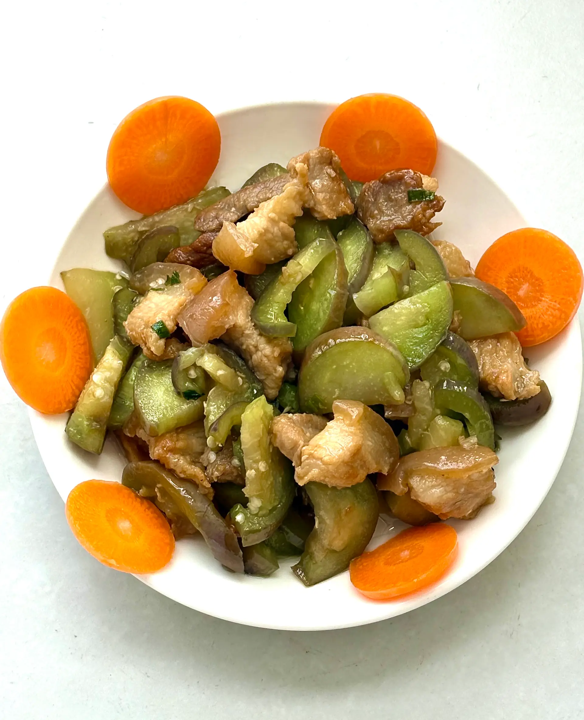 Hình ảnh Cơm ba chỉ xào cà tím