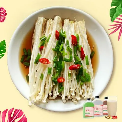 Hình ảnh Nấm kim châm hấp nước tương
