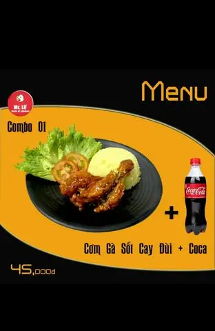 Hình ảnh Combo 1 - Cơm gà sốt cay đùi + Coca 330ml