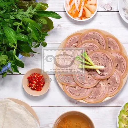 Hình ảnh Bò luộc  Củ Chi, rau cuốn bánh tráng phơi sương