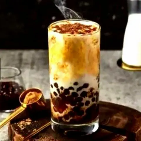 Hình ảnh Sữa tươi trân châu đường đen cheese brulee