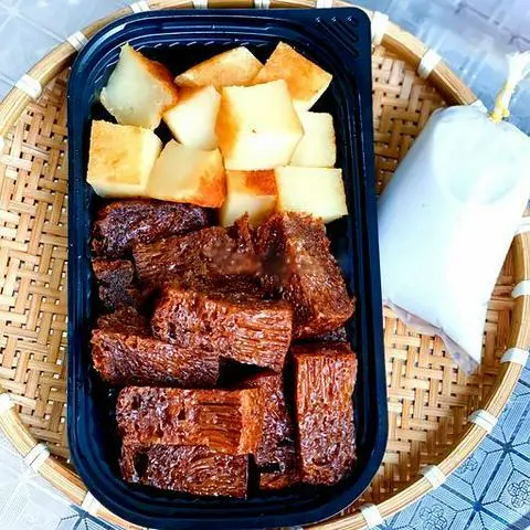 Hình ảnh Set mix (Khoai Mì Nướng - Bò Nướng) + Cốt Dừa