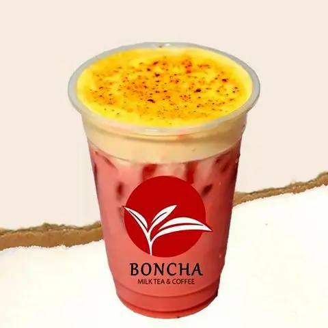 Hình ảnh Trà sữa hoa anh đào kem trứng nướng