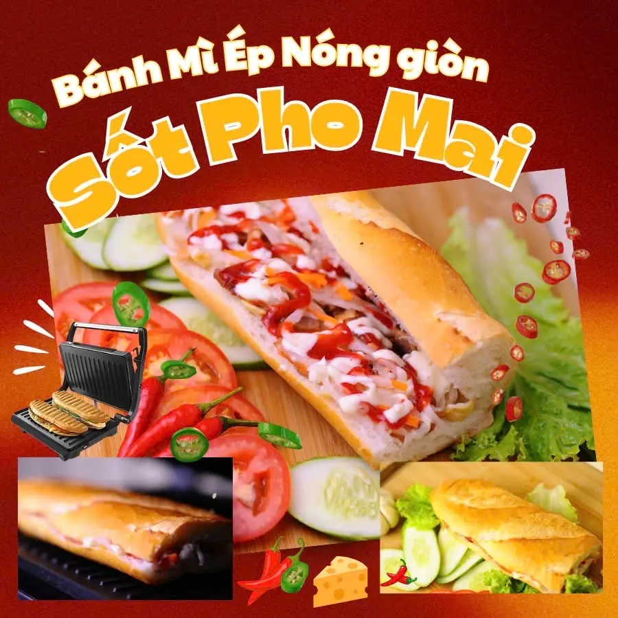 Hình ảnh Bánh Mì Ép Giòn Xốt Pho Mai