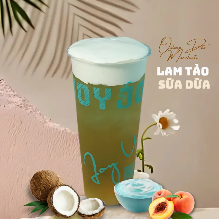Hình ảnh Trà olong đào macchiato