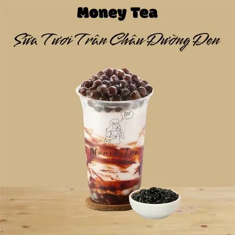 Hình ảnh Sữa tươi trân châu đường đen - Ly 500ml