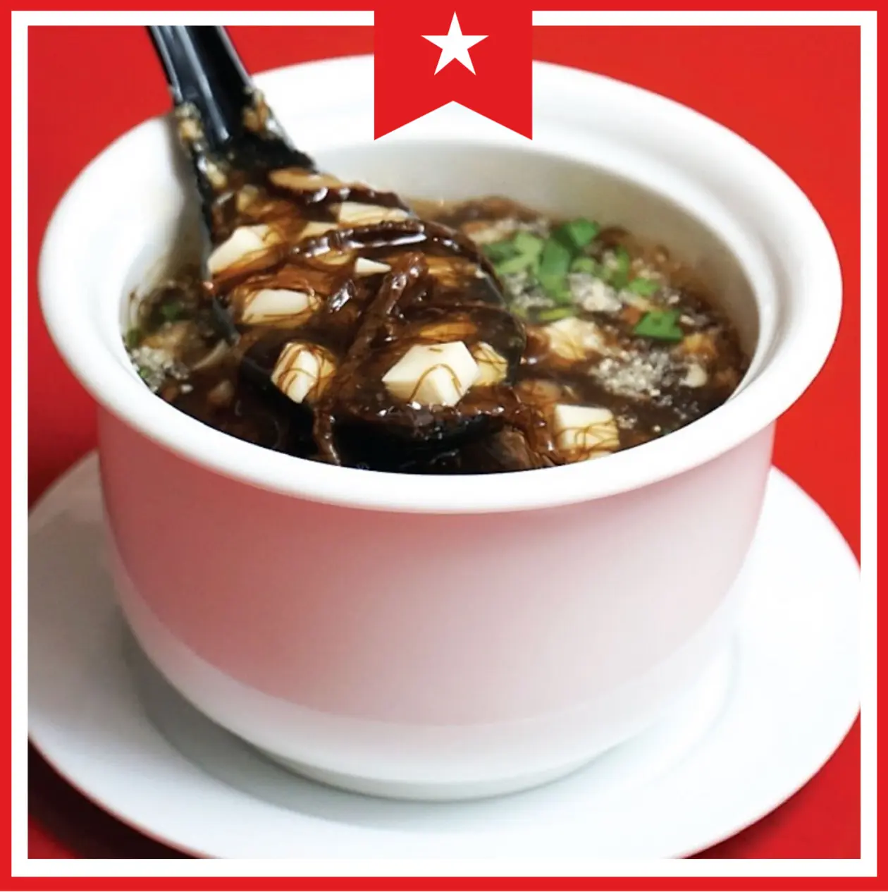 Hình ảnh Súp nấm tùng nhung tóc tiên chay