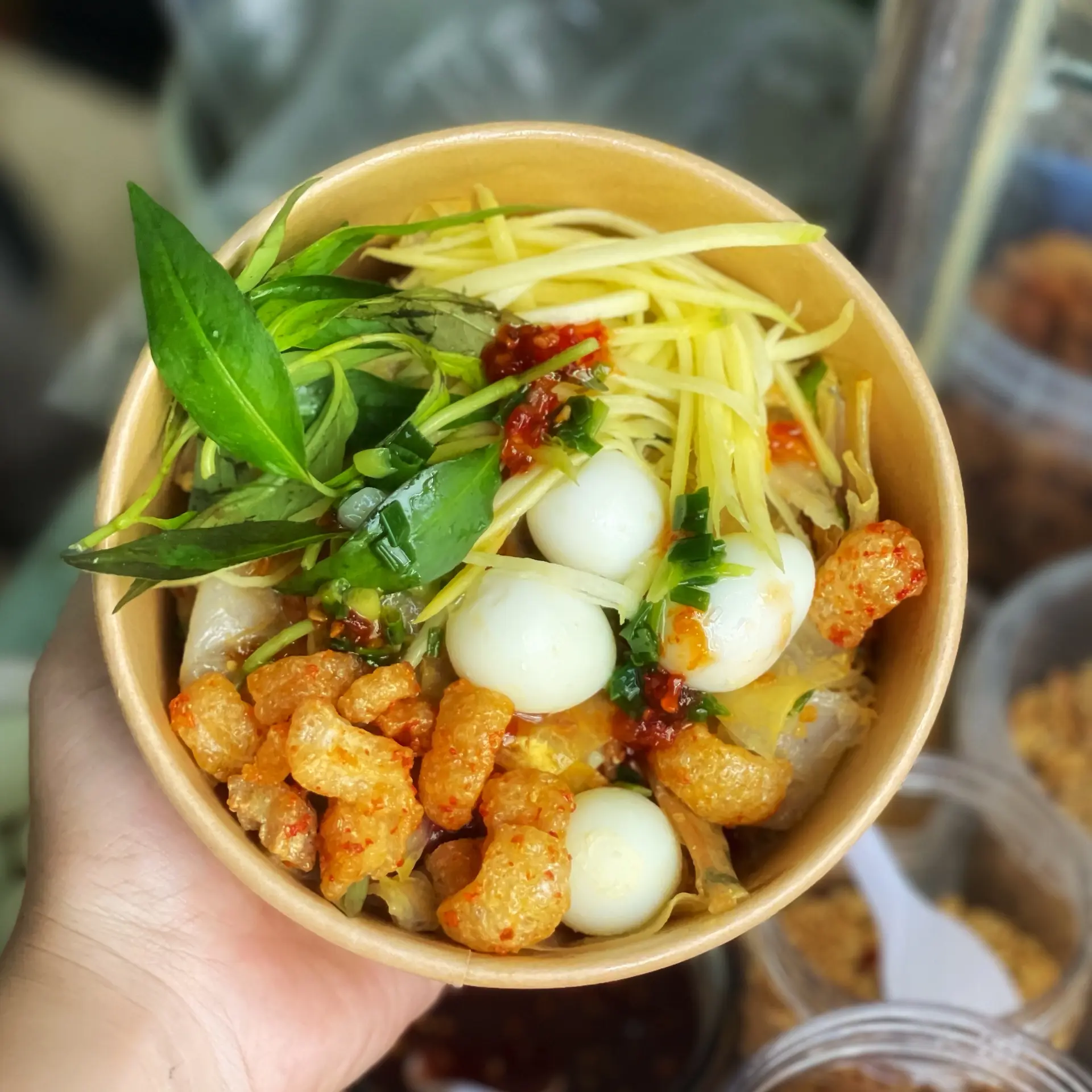 Hình ảnh Bánh Tráng Trộn Phơi Sương Tóp Mỡ