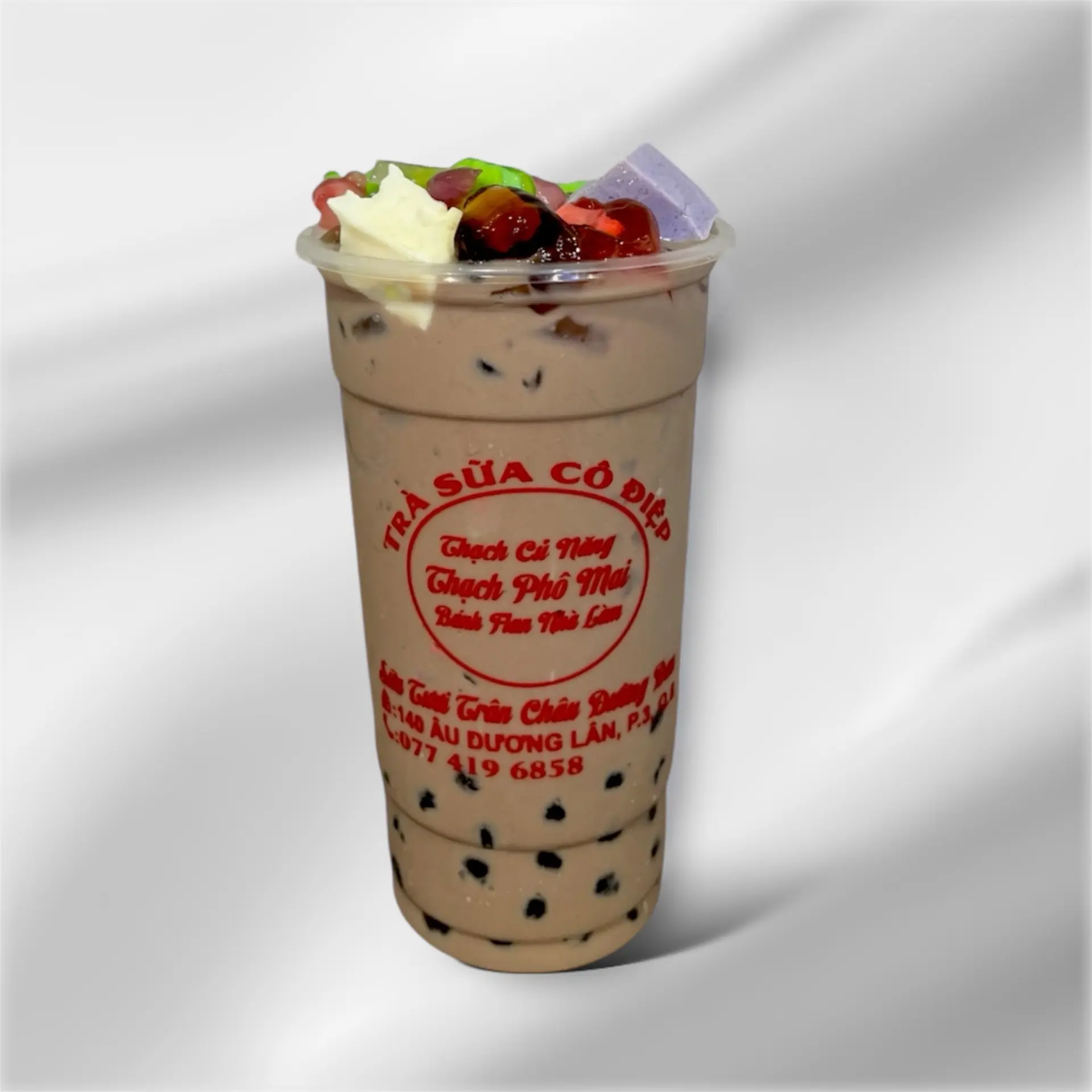 Hình ảnh Trà sữa cacao full topping