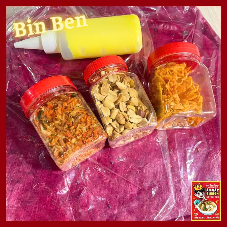 Hình ảnh Combo dẻo thanh long full toping (hũ hành trộn 100g,đậu phộng 50g, khô gà 50g, bơ 100ml)