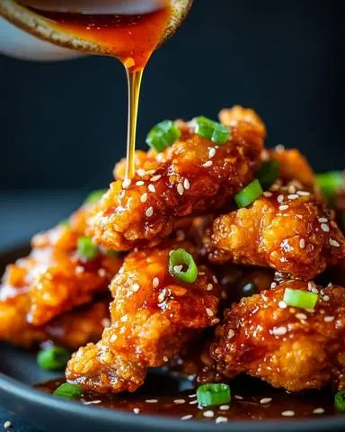 Hình ảnh Gà kx rán sốt Gia vị chua ngọt & củ cải ngâm