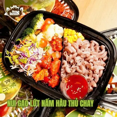 Hình ảnh Nui Gạo Lứt Nấm Hàu Thủ Sốt Chua Ngọt