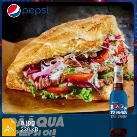 Hình ảnh Combo bánh mỳ doner đặc biệt - pepsi
