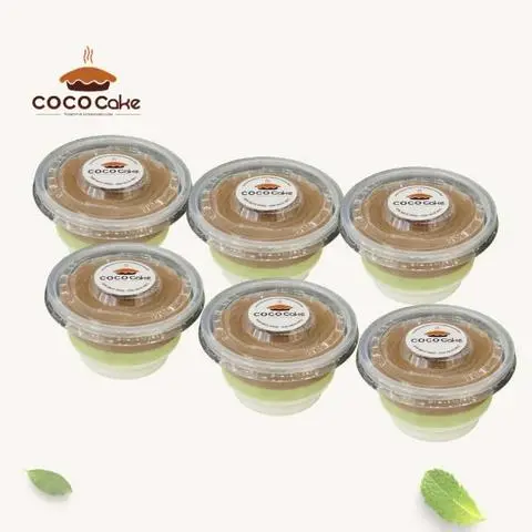 Hình ảnh Set 6 ly 200g rau câu cacao sữa dừa lá dứa