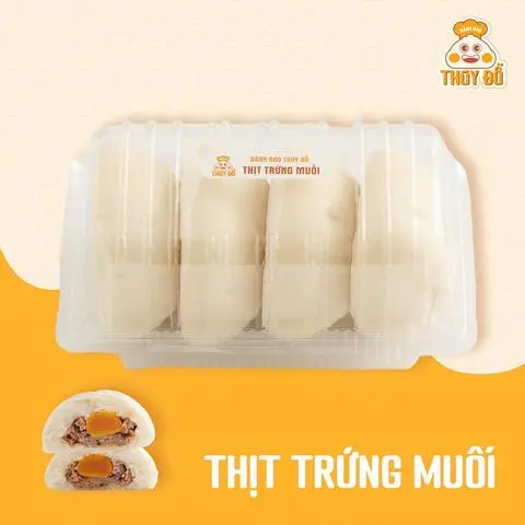 Hình ảnh Bánh bao Thịt trứng muối - HỘP 4 CHIẾC (KHÁCH TỰ HẤP NÓNG)