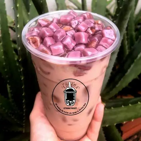 Hình ảnh Trà sữa trân châu khoai môn size L