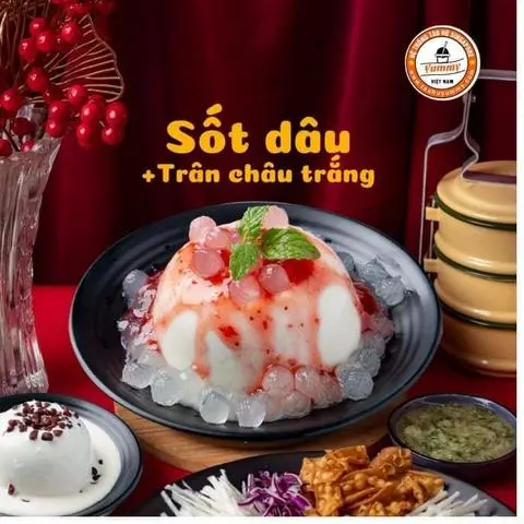 Hình ảnh Tàu hũ sốt dâu - trân châu trắng