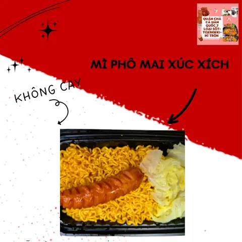 Hình ảnh Mì phô mai xúc xích (không cay)