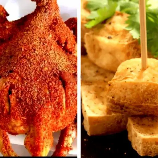 Hình ảnh Combo1 gà 1 đậu hũ chiên, rau dưa đồ chua 1 bánh mì