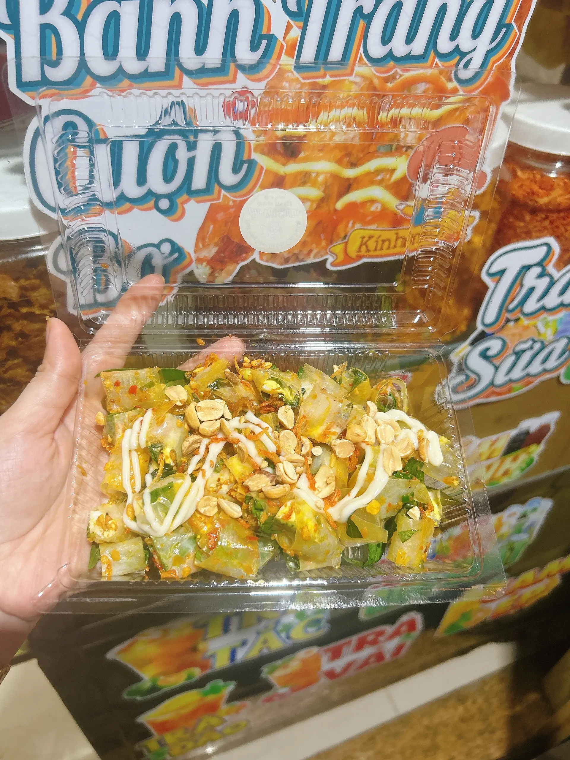 Hình ảnh Bánh Tráng Phơi Sương Cuốn Mỡ Hành