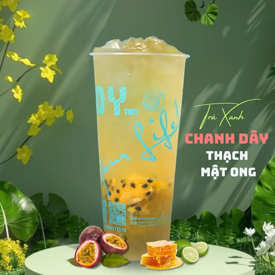 Hình ảnh Trà xanh chanh dây tươi - thạch mật ong