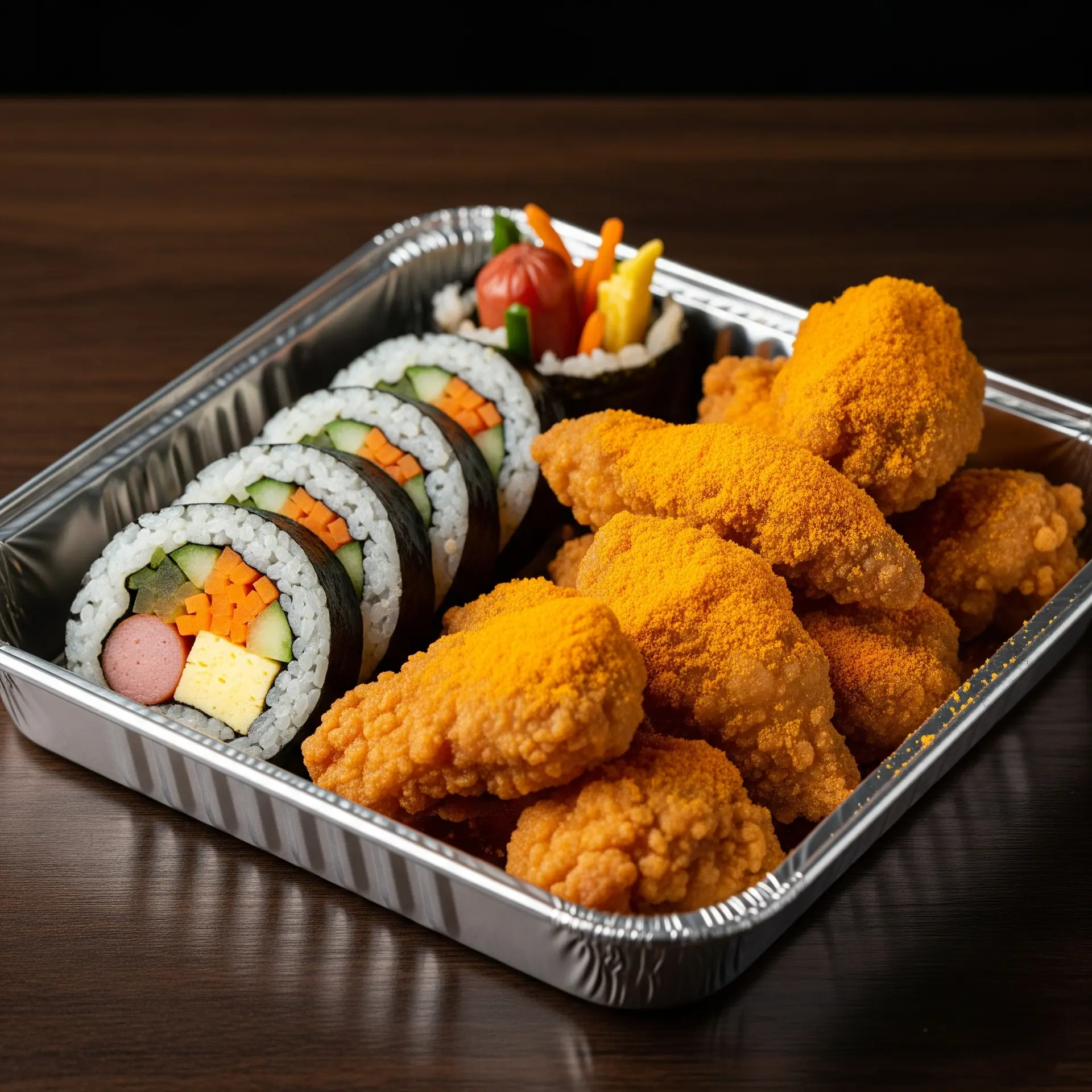 Hình ảnh Box Kimbap + Gà Viên Lắc Phô Mai