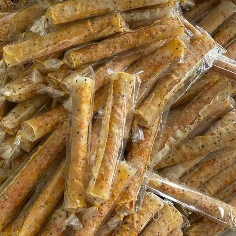 Hình ảnh Bánh tráng mè nướng mắm ruốc chà bông (Set 10 cuốn) 